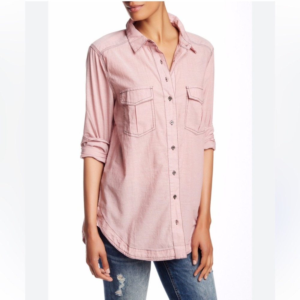 Pink Button-Up Women's Top